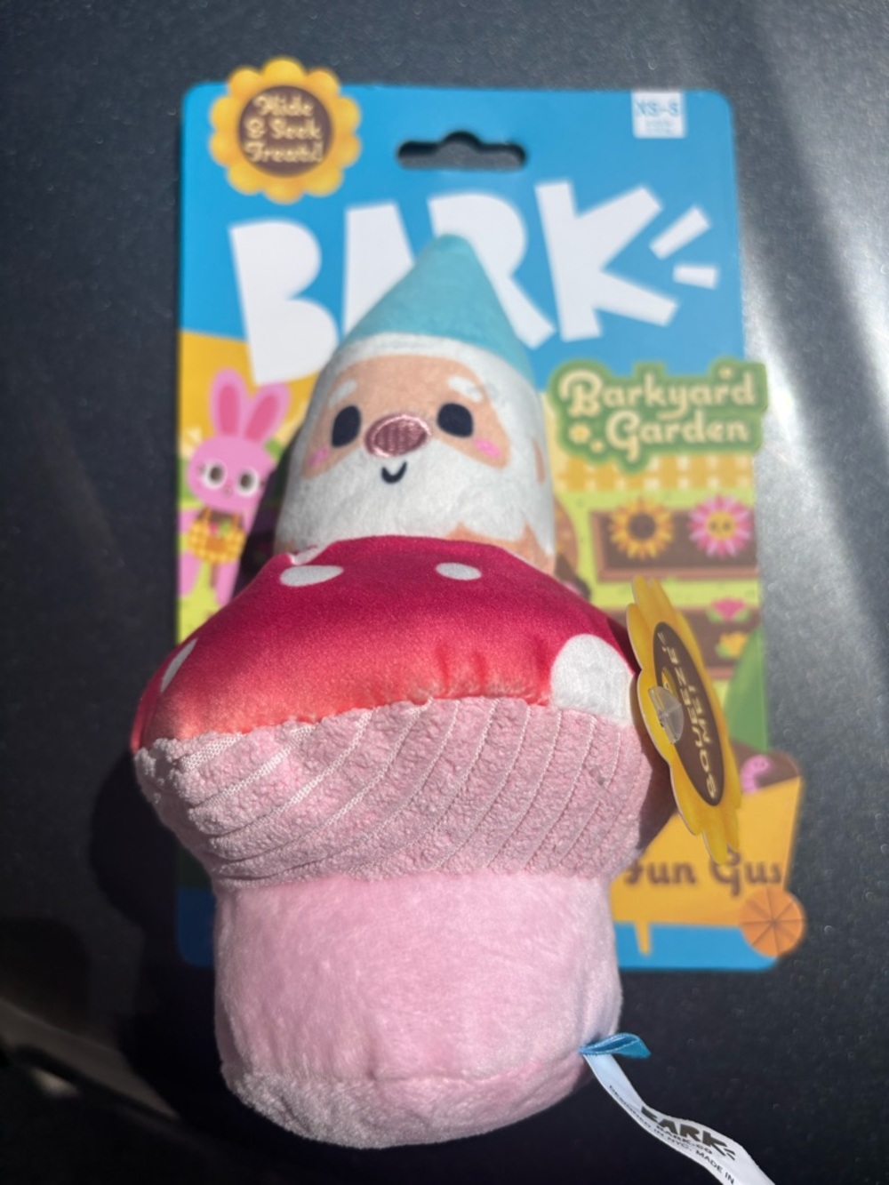 BARK Barkyard & Garden Gnome Mushroom Plush Dog Toy